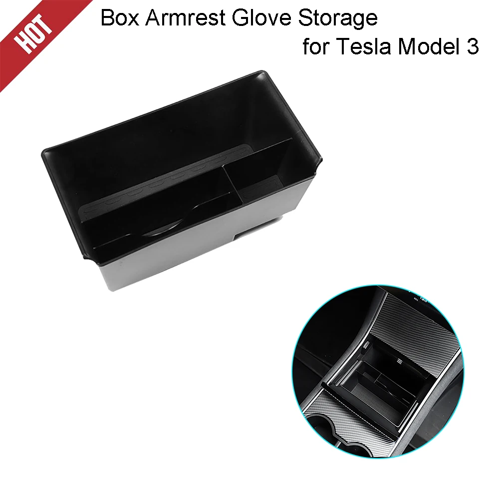 

Car Center Console Hidden Storage for Tesla Model 3 Box Armrest Glove Storage 1PC