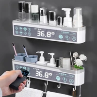 punch free bathroom organizer shelf household items bathroom accessories bath kitchen towel holder cosmetic shampoo storage rack