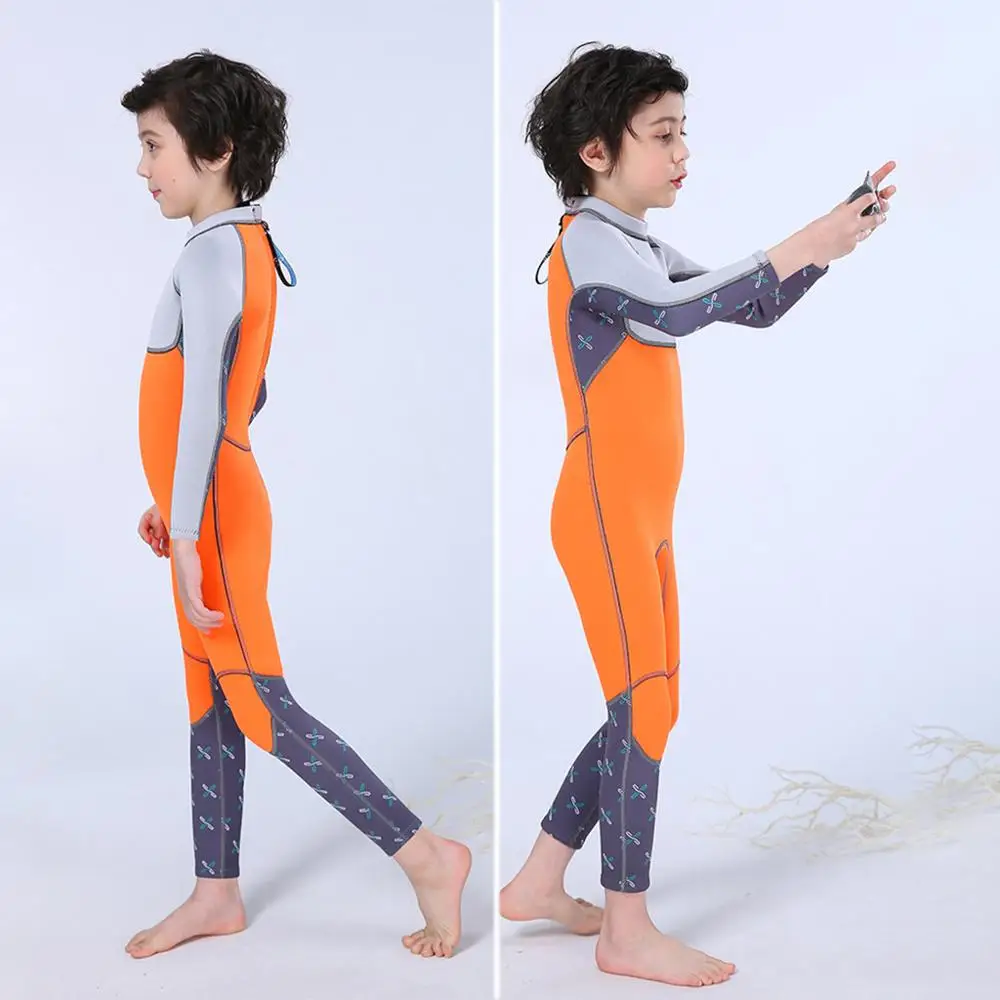 Rashguard неопреновые гидрокостюмы для детей, костюмы для дайвинга детская одежда для плавания с длинными рукавами для мальчиков и девочек, сёрфинга, гидрокостюм f3 - Цвет: Оранжевый
