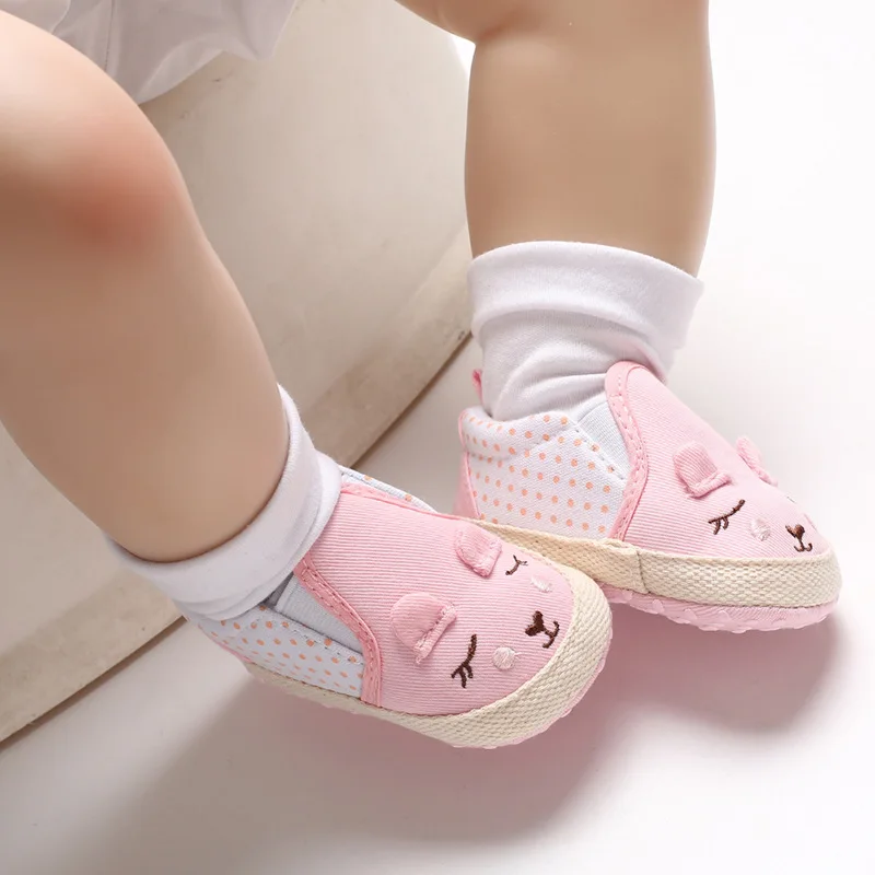 Cute Newborn Baby Boys Girls Soft Cotton Shoes Anti-Slip Moccasins Toddler Cartoon First Walkers |