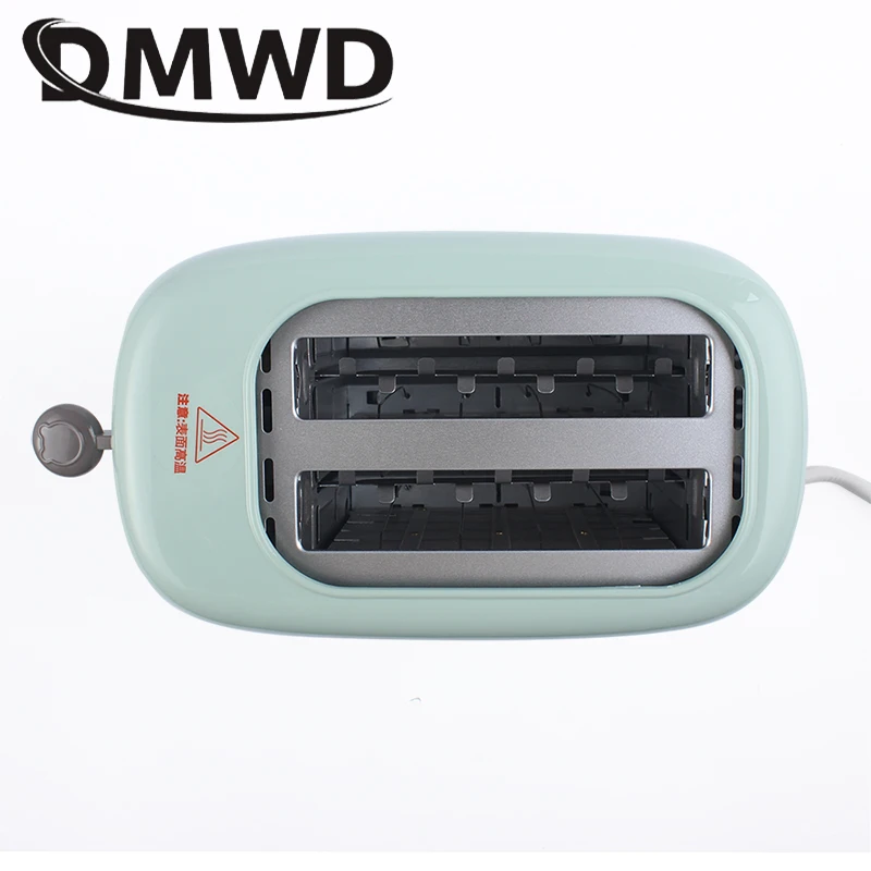 dmwd 2 slices electric stainless steel toaster automatic bread maker breakfast baking machine two slot toast sandwich grill oven free global shipping