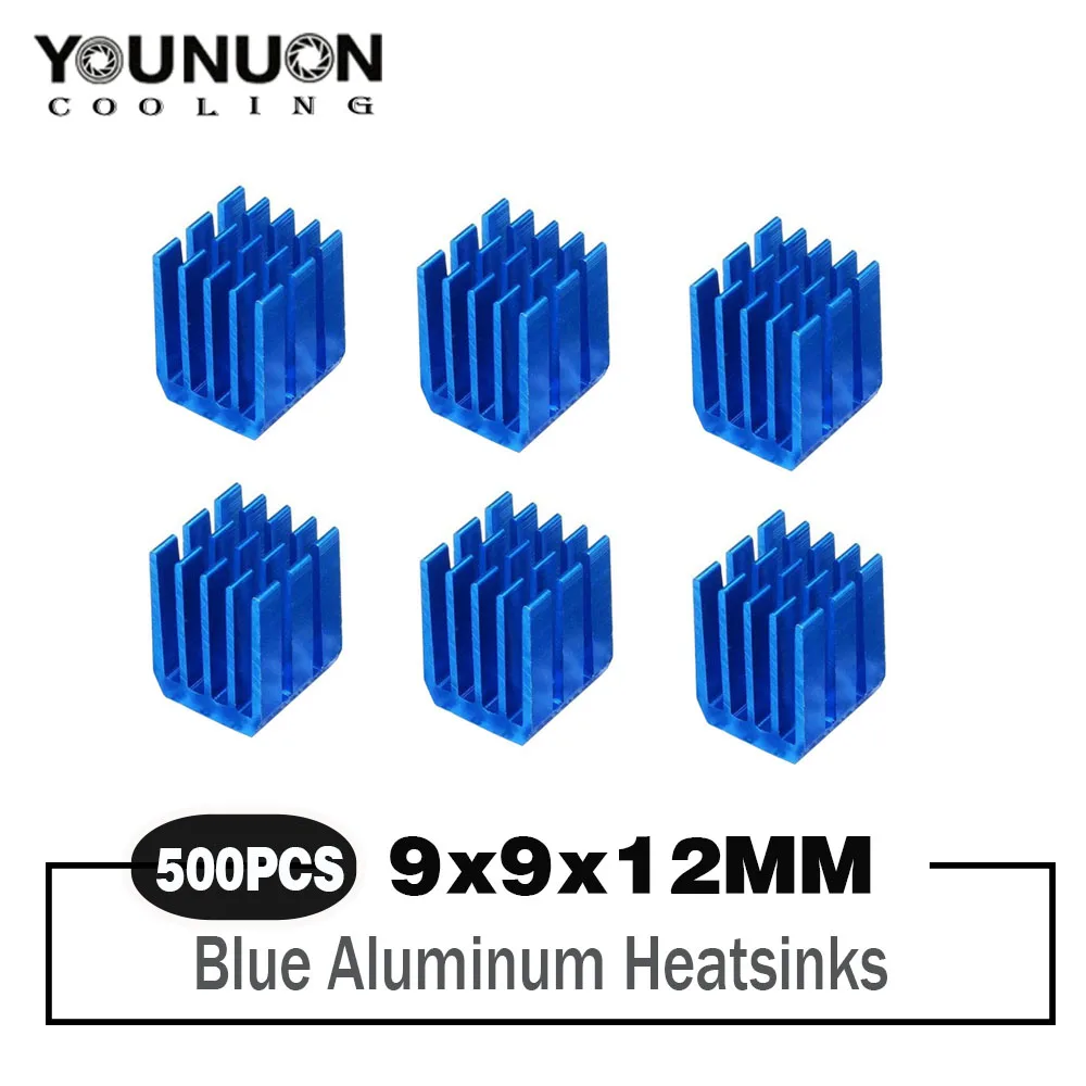 Verkauf 500PCS Blau Raspberry Pi Kühlkörper Kühler Aluminium 9x9x12mm Mit Klebstoff Für Kühl Raspberry Pi 3 / 2 Modell B LV8729/TMC2100