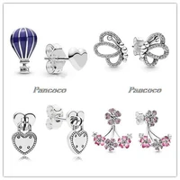 925 sterling silver earring air balloon heart silver stud earrings for women wedding gift fashion jewelry