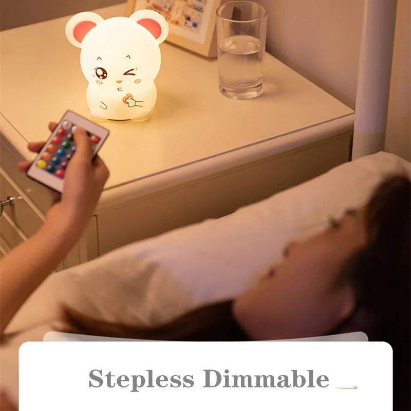 7 цветов силиконовая Мягкая светодиодная ночная лампа с пультом дистанционного