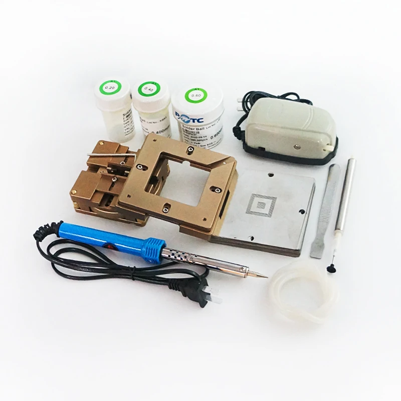 

Reballing Station 80/90MM universal reballing jig with 36CPS 90MM BGA stencils solder ball soldering iron 40W