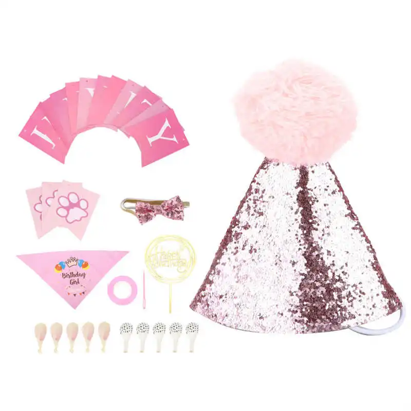 Suministros de fiesta de cumplea&ntilde;os para perros, sombrero de pa&ntilde;uelo c&oacute;modo para perros y Mascotas-0