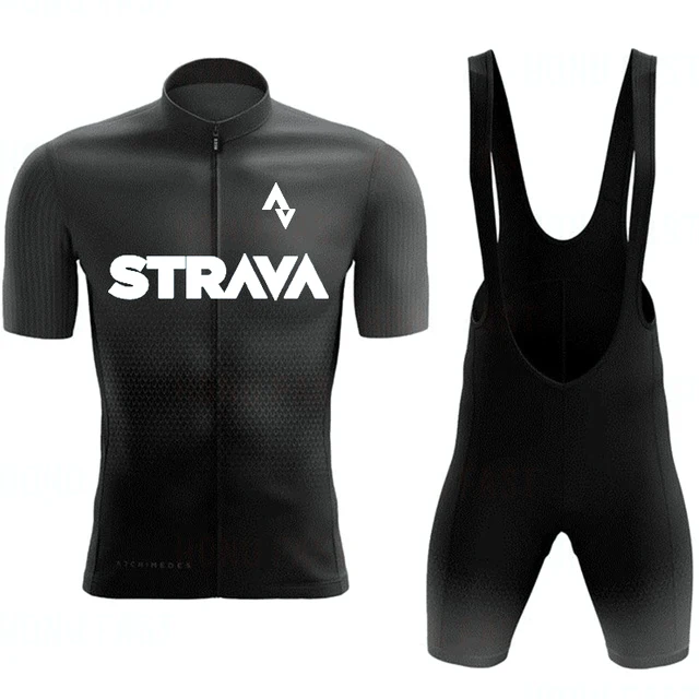 

STRAVA 2021 Bicycle Clothes Men Cycling Sets Summer Pro Team Road Bike Short Sleeve Clothing Men's Mtb Jersey Set Sport Wear