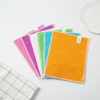 microfiber dish towel rag double layer degreasing kitchen cleaning towel wiping table dish washing household cleaning supplies