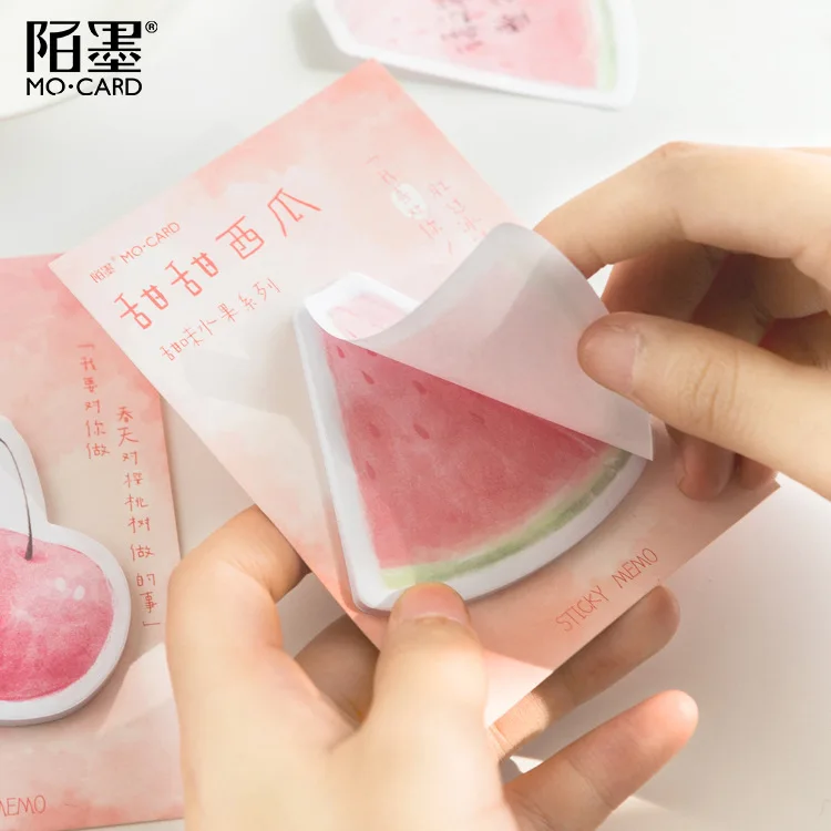 Strawberry Peach Fruits Plan Sticky Notes Memo Pad Kawaii Stationery School Supplies Planner Label Paper Bullet Stickers BQ027 | Канцтовары