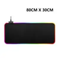 Светящийся игровой коврик для мыши, цветной, негабаритный, светящийся, USB, светодиодный, с расширенной подсветкой, клавиатура, ПУ, нескользящий коврик для одеяла - Цвет: 80x30cm