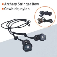 2 color archery cowhide nylon stringer bow install rope for long recurve bow bowstring tool rope accessory for hunting shooting