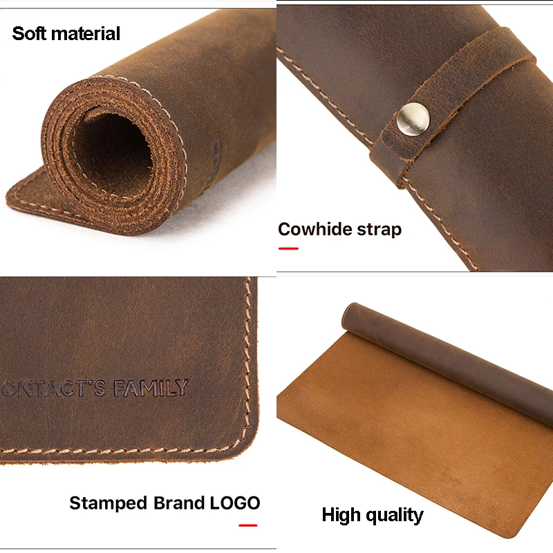 Contact's Crazy Horse Leather Office Desk Mat Large Size MousePad and Keyboard Pad Table Cover Pads Gamer For Laptop Computer