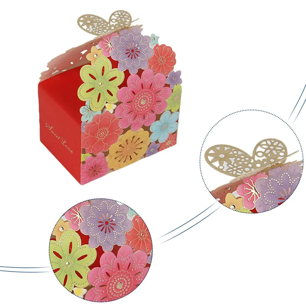 

Personalized Hollow European High-end Wedding Butterfly Flower Candy Packaging Box Wedding Gift Packaging Supplies