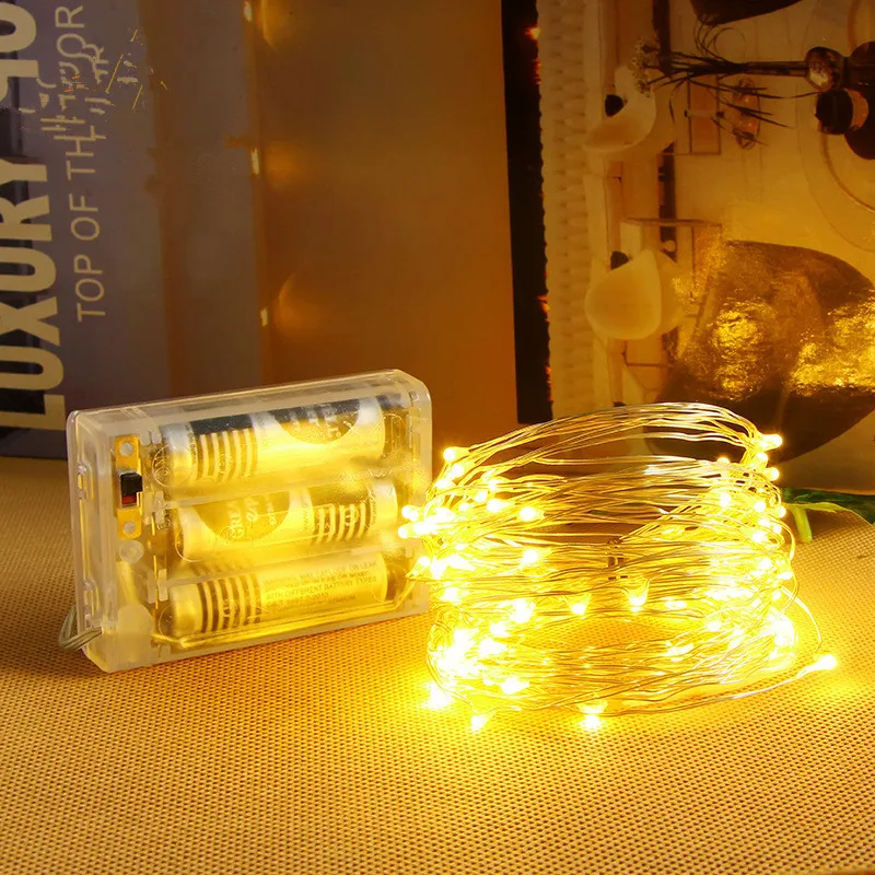 

1/2/3/10M LED Garland Copper Wire Corker String Fairy Lights Bedroom Home Wedding Decoration Garden Fairy Lights Battery Powered