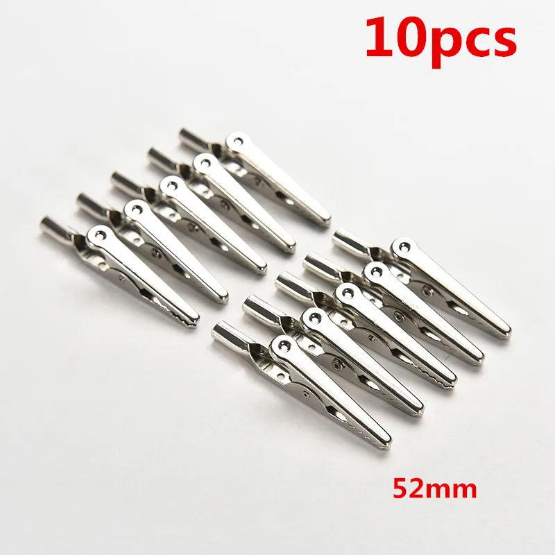 

10Pcs/Lot Test Clips Stainless Steel Alligator Crocodile Cable Lead Screw Fixing Use In Stereo Applications 52MM 48MM 45MM 28MM