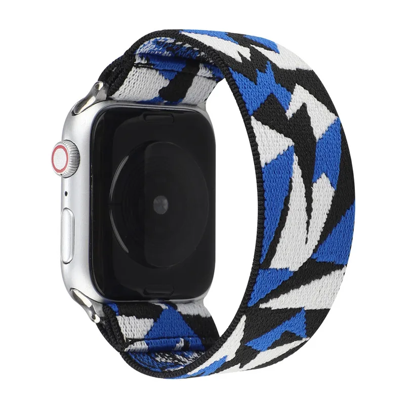Elastic strap For Apple Watch 6 5 4 SE 3 2 38mm 42mm Nylon color pattern Wristband For iWatch 40mm 44mm Bracelet watch band
