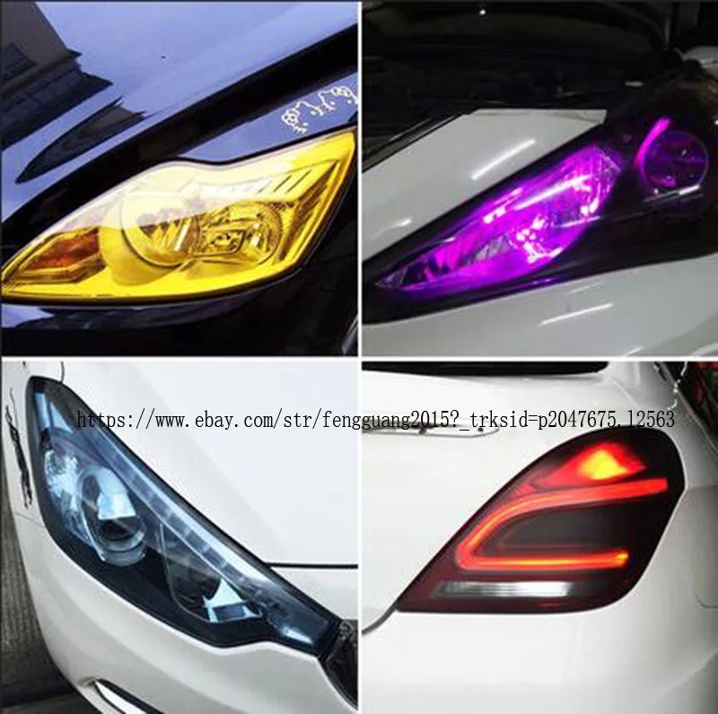 

30x30 30x60 30x100 car protective film transparent vinyl wrap uv protection for tail / head / brake / fog lamp