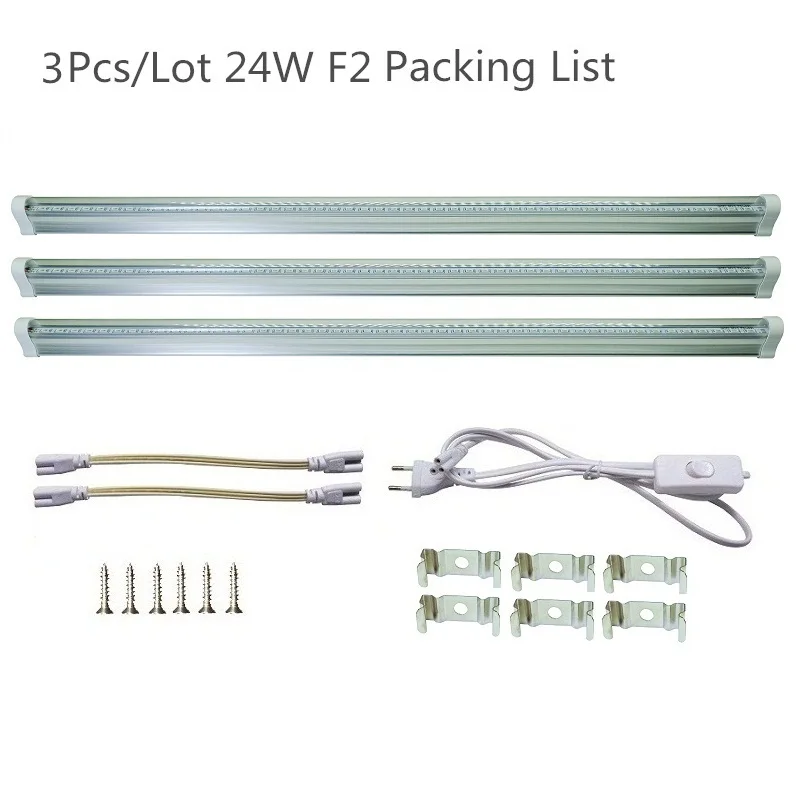 3Pcs 24W F2 Grow Led Gro светодиодный s Phyto лампы светодиодный светильник для растений 12 Вт 24 Вт светильник для растений светодиодный светильник для растений полный спектр светодиодный светильник для растений - Испускаемый цвет: 3Pcs 24W F2 Grow Led