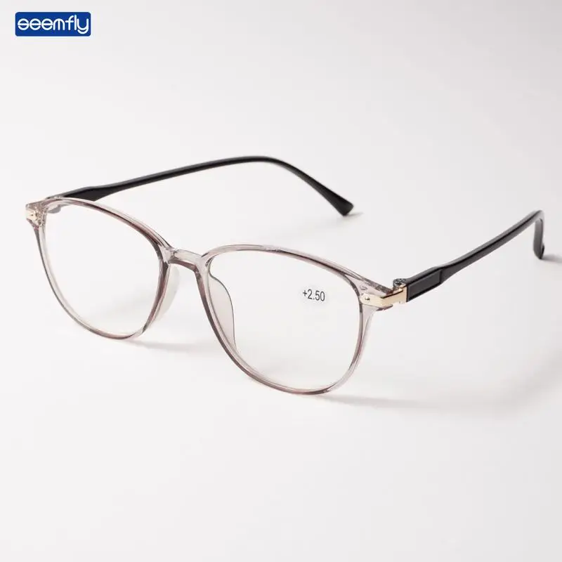 

Seemfly Ultralight Reading Glasses for Women and Men Hot Sale Resin Presbyopic Eyeglasses HD Lens Fashion With Degree +1 +1.5 +4