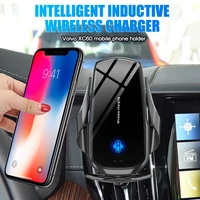 car phone holder air vent mount clip clamp mobile phone holder for volvo xc60 accessories 2018 2019 2020 wireless charging
