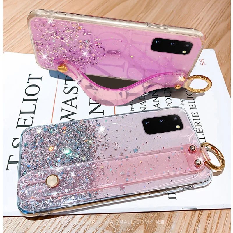bling phone case for samsung galaxy s22 s21 s20 fe note 20 ultra s10 s9 s8 plus a12 a32 a52 a72 5g a51 a71 with holder cover free global shipping