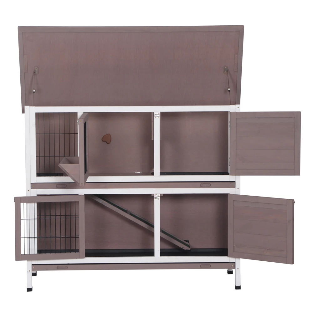48" Two Floors Wooden Rabbit Hutch Chicken Coop House Small nest Ducks Pet Cage Supplies Children Kids Present | Дом и сад