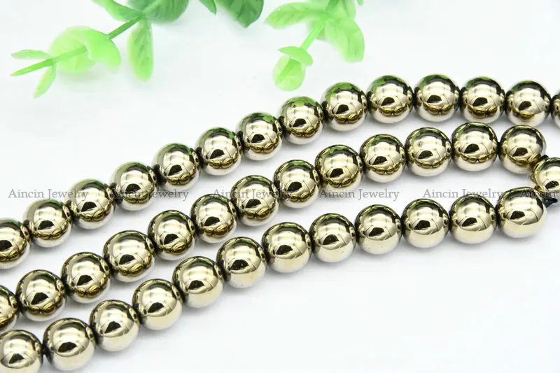 Новые круглые бусины с высокой поляризацией цвет пирит покрытие из титана