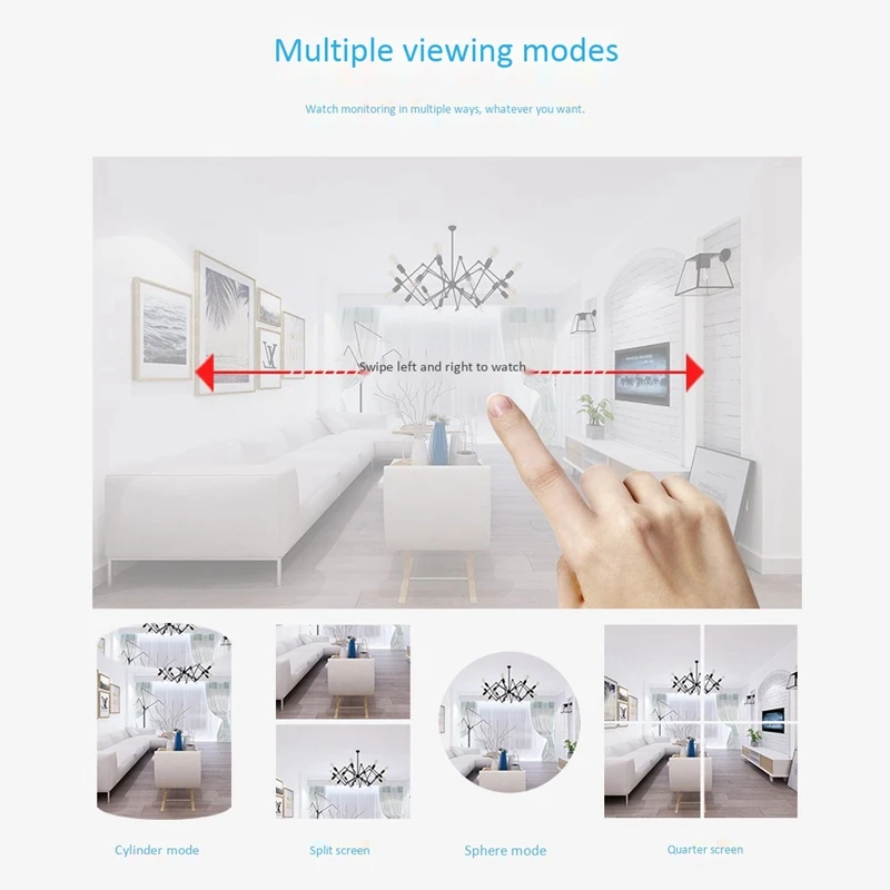 

QJ3-360 degree Panoramic WIFI Surveillance Camera Web Infrared Night Vision Cloud Storage for Home Shop Office