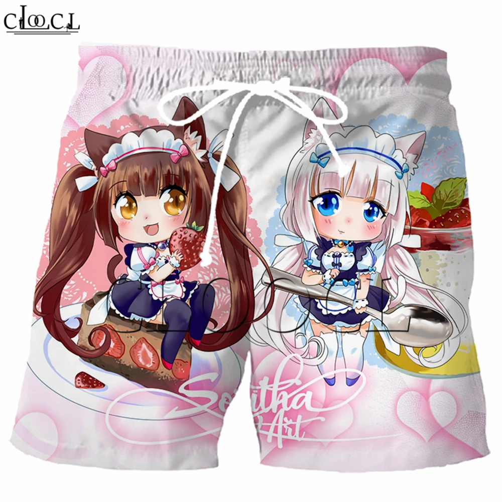 Мужские и женские повседневные шорты с 3D принтом в стиле аниме Chocolat Vanilla уличная