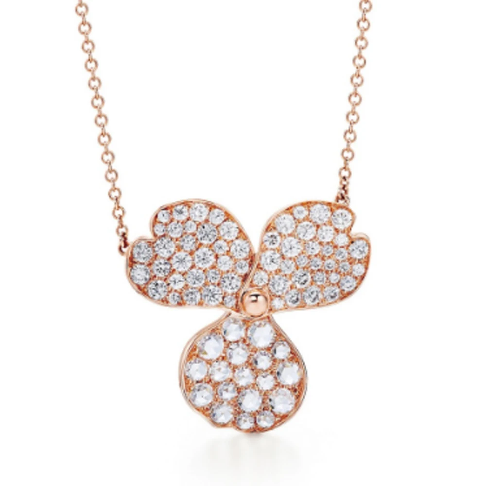 

S925 sterling silver ladies petal necklace, classic fashion, high-quality jewelry, original 1:1, birthday gift