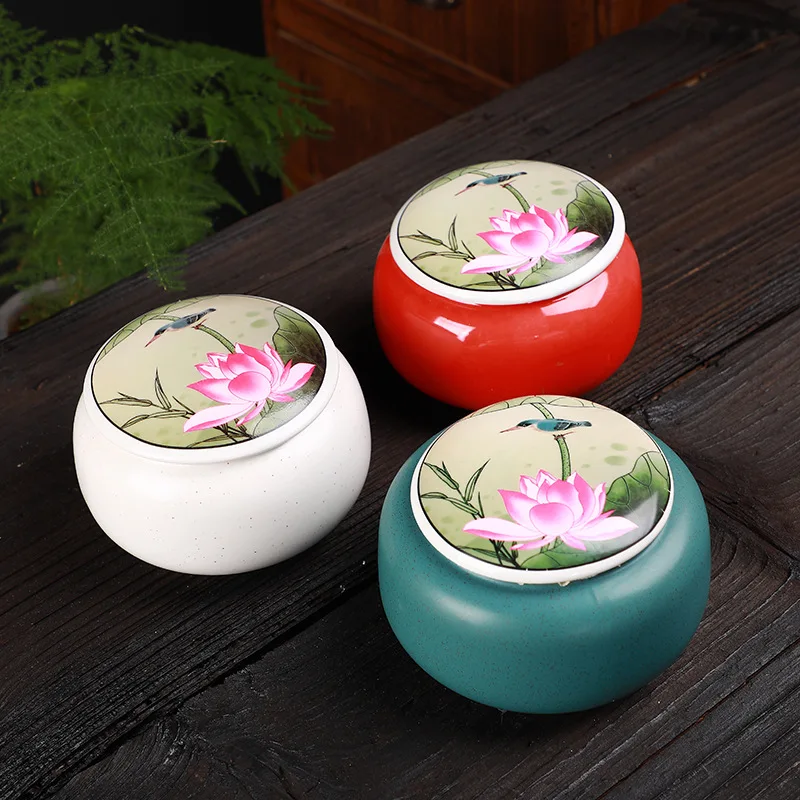 Best-Selling Tea Jar Set Food Storage Spice Box Creative Small Gourd Sealed Packaging Ceramic Double Gift | Дом и сад