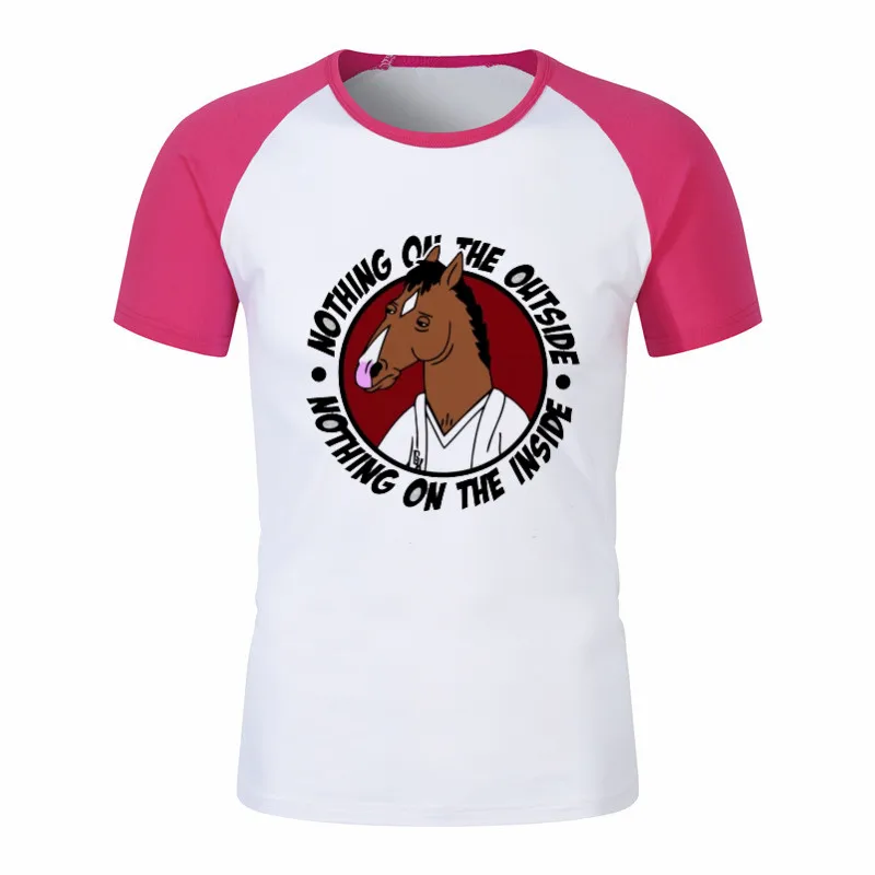 Famous Movie Bojack Horseman T Shirt for Men and Women Summer Fashion Male O Neck Print T-Shirts Streetwear Unisex Graphic Tees - Цвет: P1760I-pink