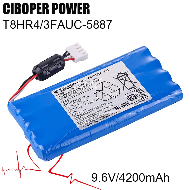 CP медицинский батарейный блок T8HR4/3FAUC-5887 9,6 в/3800 мАч для Fukuda FX-7540 FCP-7541 FX-7542 ECG EKG аккумулятор монитора жизненно важных признаков