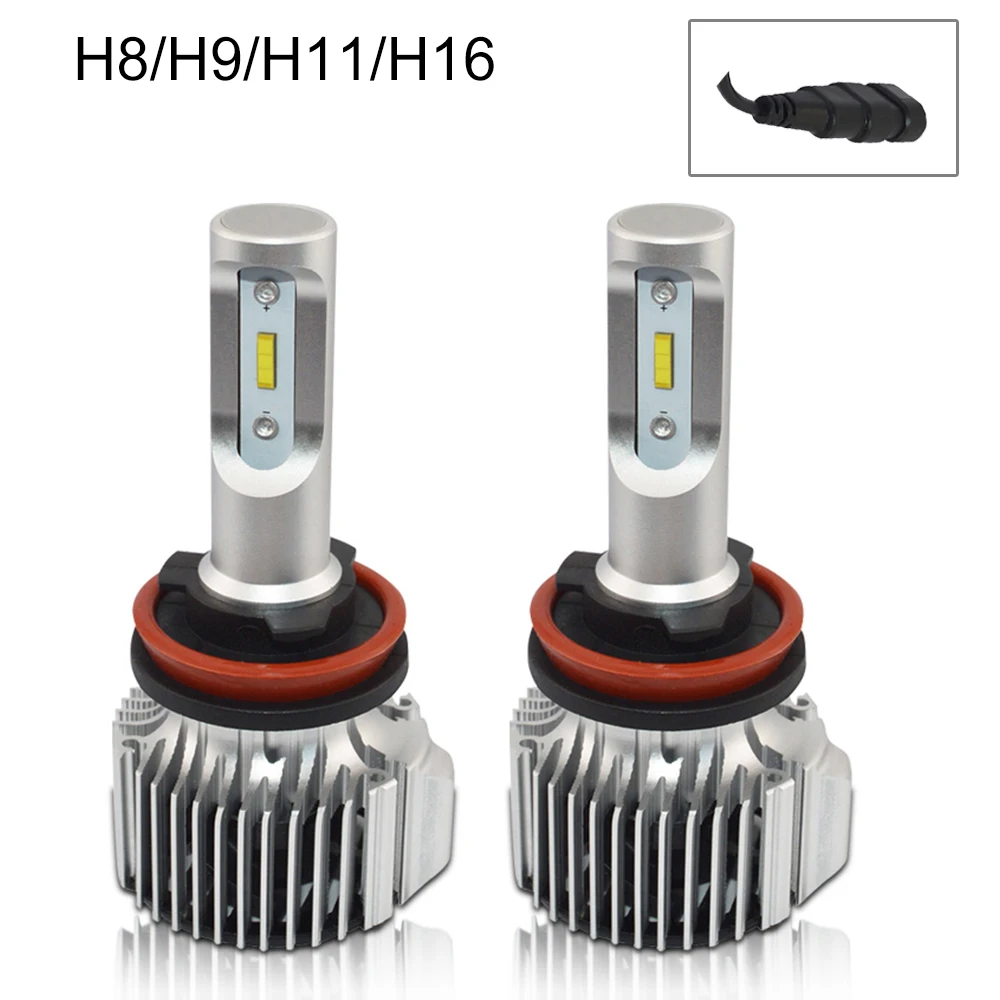 H4 H7 светодиодные фары 6000K D1S D2S D3S D4S Авто осветительная лампочка 72W фары для 8000LM 12V мотоциклов лампы мини Размеры ошибок фары автомобиля