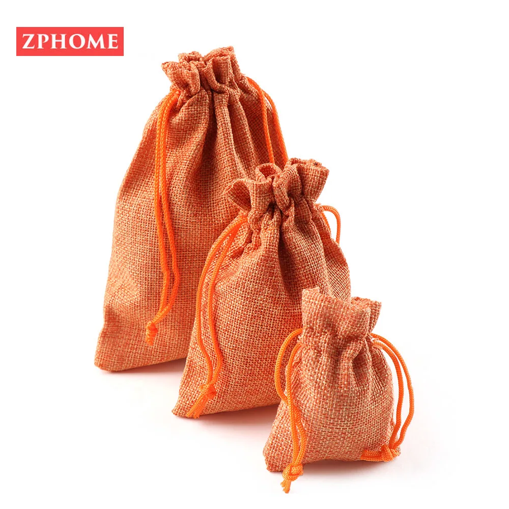 50 шт. Рождественский льняной джутовый шнур подарочные сумки мешки для свадьбы