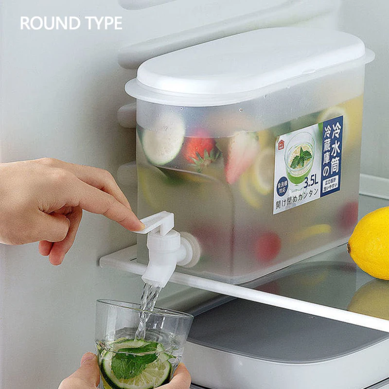 

3500ml Water Jug With Faucet Lemon Juice Jug Kitchen Drinkware Kettle Pot Cold Water Bottle Container Heat Resistant Pitcher