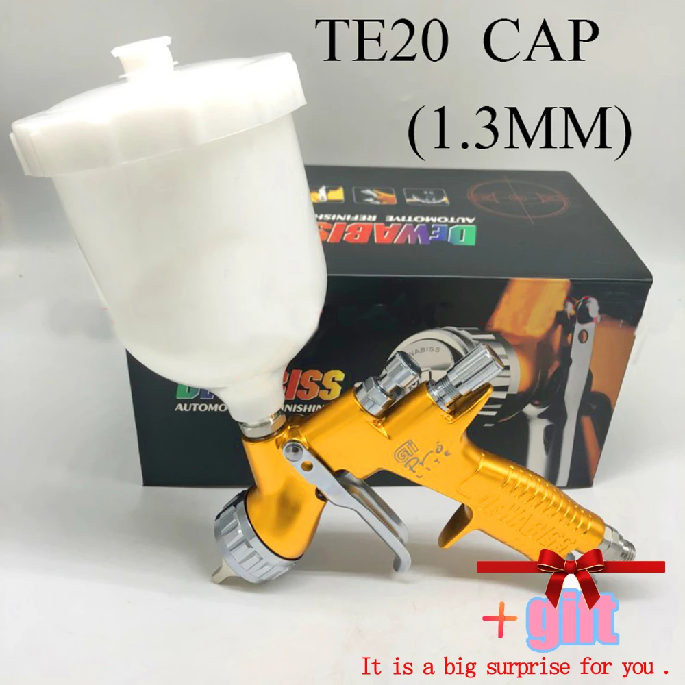 TE20-Gift Version Золотой краскопульт для автомобиля Hvlp TE20 T110 1,3 мм аксессуары для аэрографа оборудование для мойки автомобиля насадка для краскопульта масленка W-101 - Цвет: TE20-Gift Version