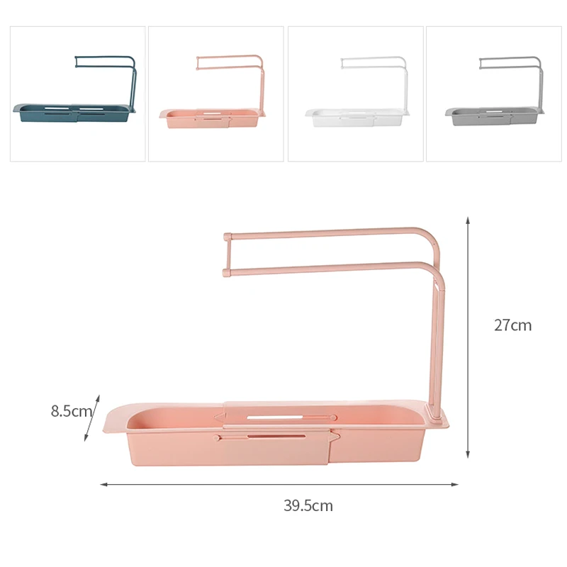

Telescopic Sink Rack Holder Expandable Storage Drain Basket for Home Kitchen Accessorie