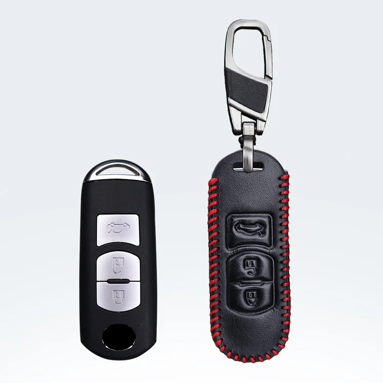 Кожаный Автомобильный Брелок с дистанционный ключ чехол Fob для Mazda 2 3 6 Atenza Axela CX 5 CX5