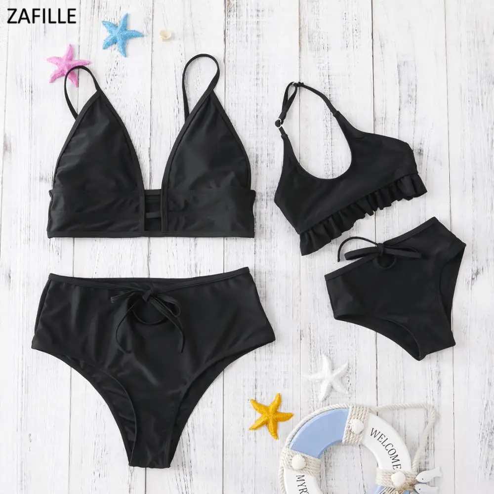 Женский купальник с заниженной талией ZAFILLE черный пикантный купальник-бикини со
