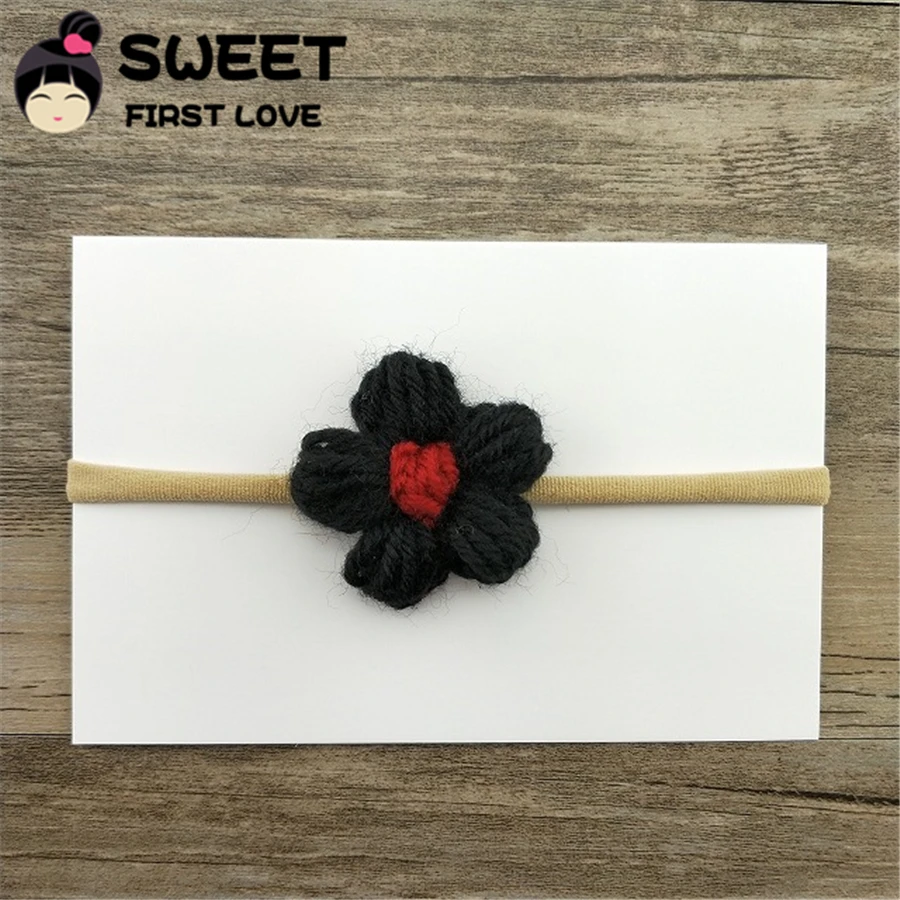 4 шт./компл. свитер с цветами шерстяные мягкие повязки на голову для девочек