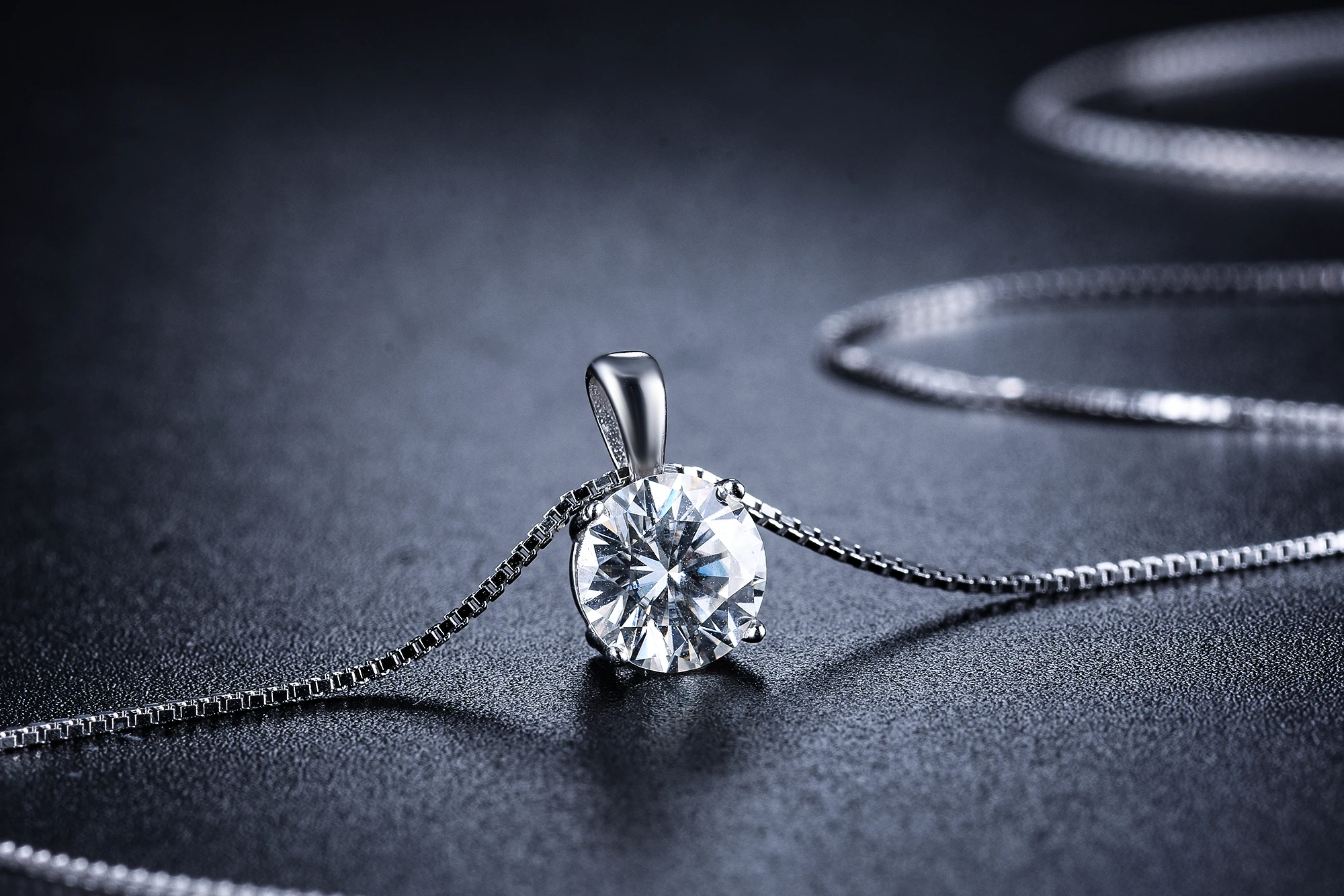 Круглые серебряные кулоны poethes Of Jew Store 1ct D VVS Роскошные Moissanite Weding для
