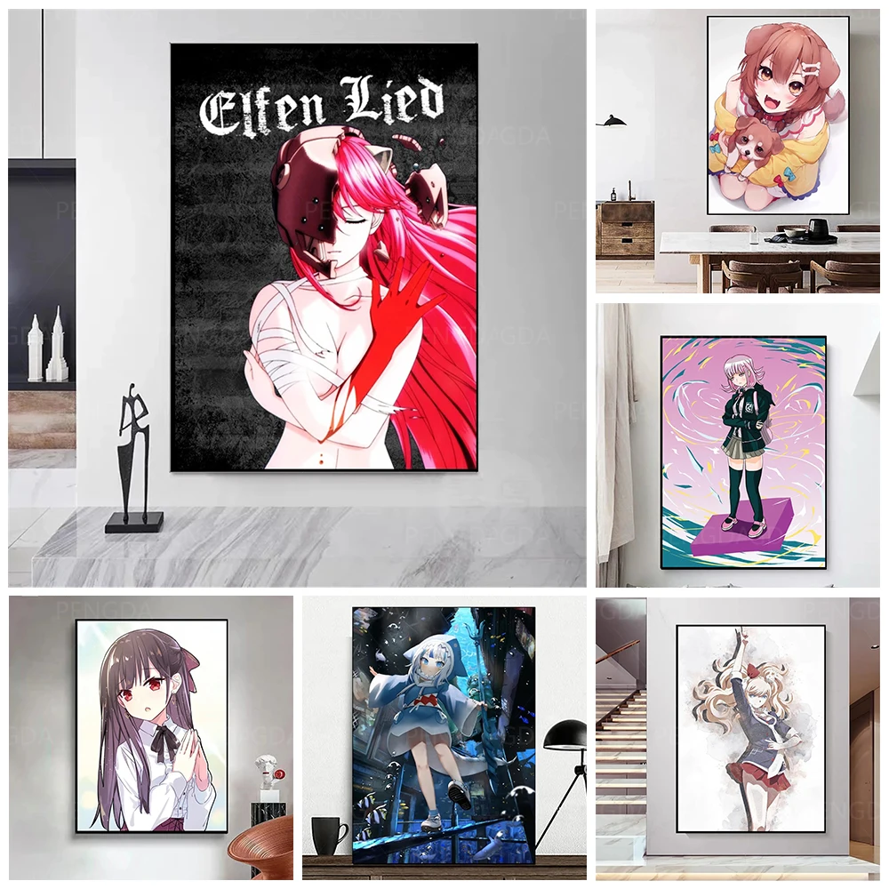 

Modern Printed Game Anime Girl Canvas Painting Home Decor Chiaki Nanami Poster For Living Room Wall Art Modular Pictures Frame