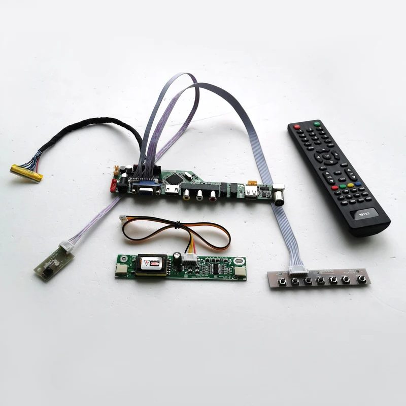 

For M185B1-L05/L06/L07 Remote+Inverter+keyboard 2CCFL 30Pin LVDS TV Controller Board VGA AV USB RF LCD Display Panel Kit