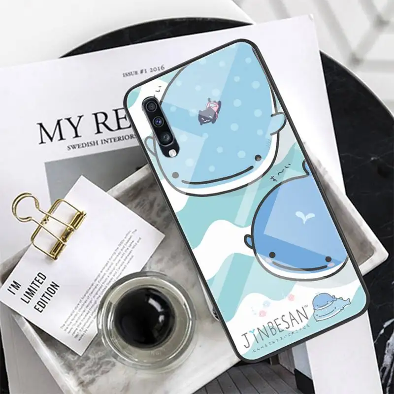 

Cute Blue Whale Phone Case Tempered Glass For XiaoMi 8SE 6 8lite MIX2S Note 3 Redmi Note 7 5 4 Redmi 6A 5Plus 4X