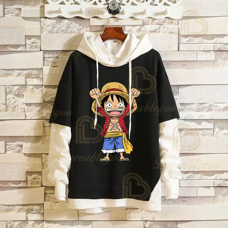 

Fake One Piece Hoodies Men Women Spring Autumn Male Female One Piece Casual Hoodies Sweatshirt Tops