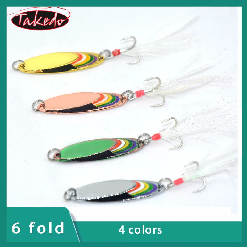 Рыболовные приманки TAKEDO LX03 2022, джиг-приманки с блестками, приманки для Пресноводной и соленой воды, блесна в виде ложки, приманка для Tunas Opsariichthys Bidens Рыболовные приманки TAKEDO LX03 2022, джиг-приманки с блестками, приманки для Пресноводной и соленой воды, блесна в виде ложки, приманка для Tunas Opsariichthys Bidens