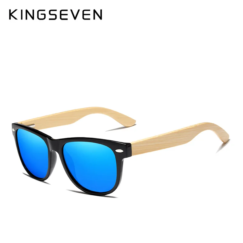 Солнцезащитные очки KINGSEVEN с бамбуковыми дужками UV400 для мужчин и женщин Модные