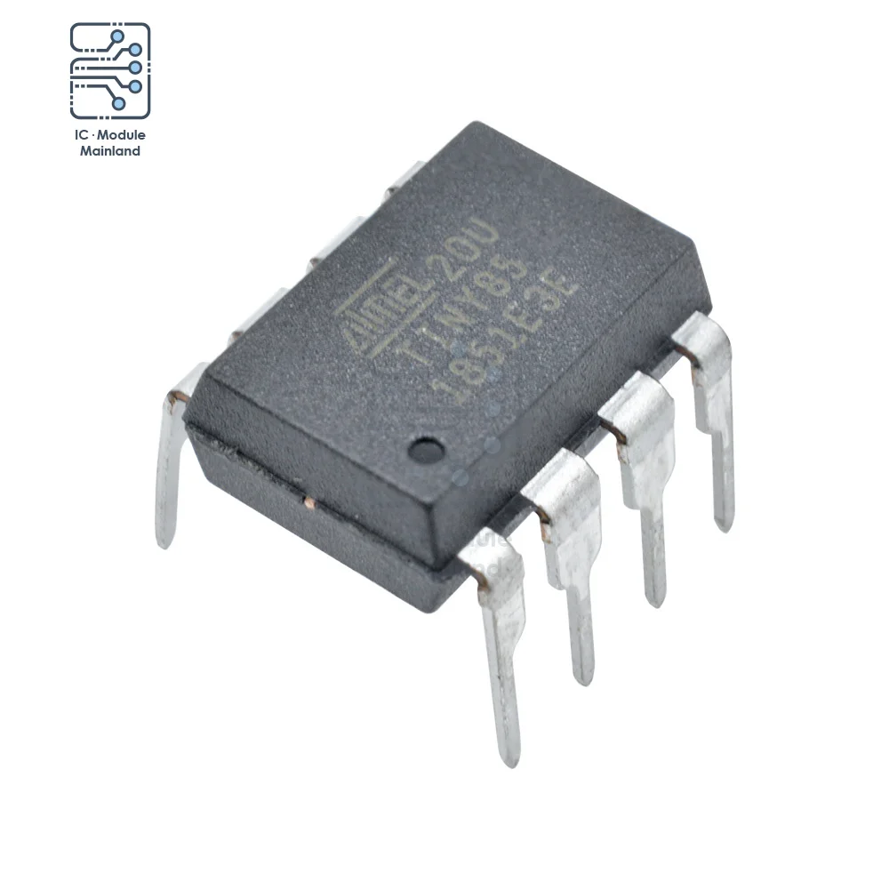 

ATTINY85-20PU IC Chips ATTINY85 MCU 8Bit Microcontroller With 2/4/8K Bytes In-System Programmable Flash DIP-8 Integrated Circuit