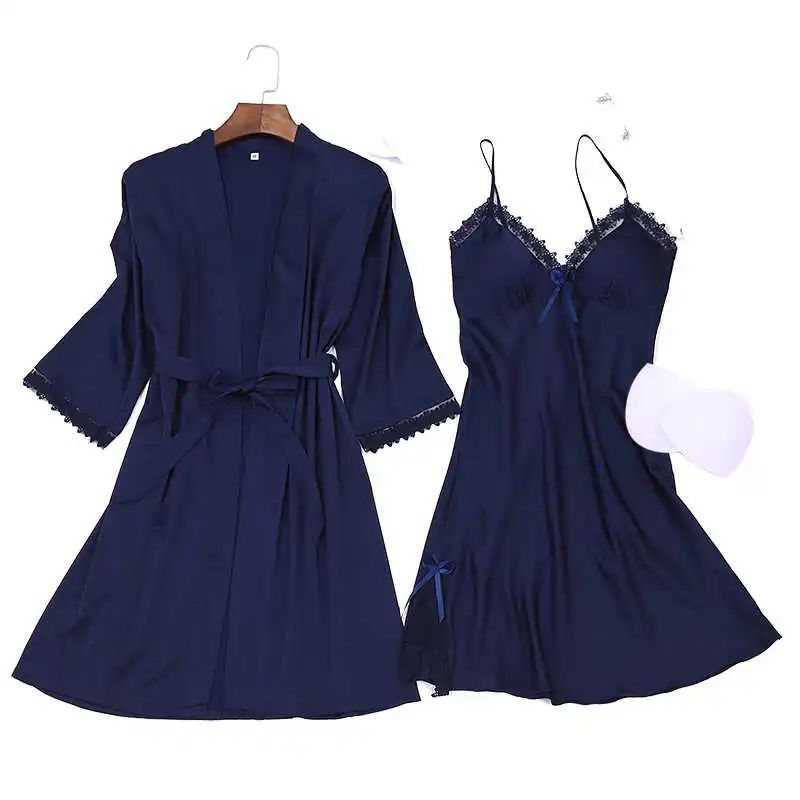 

Sexy Summer Womens 2PC Robe Bath Gown Strap Top Kimono Pajamas Sets Sleepwear Lady Home Wear Nightgown Suit Sleepshirts M-XXL